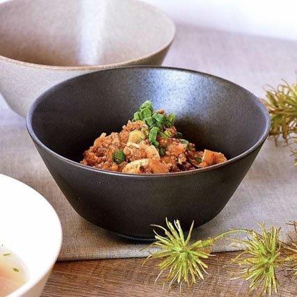 cuisine 黒マット小丼 黒系 丸型ボール 日本製 美濃焼 おしゃれ モダン