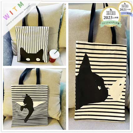 猫柄 キャンバス トートバッグ 手提げバッグ 肩掛け 上品 レディース 大容量 ファッション 可愛い