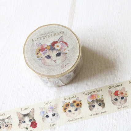 出典：マスキングテープ ねこ「fleurs&chats～Book～」
