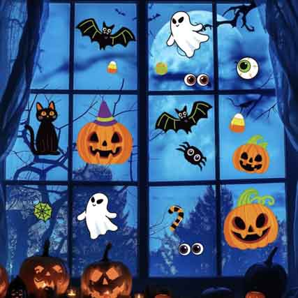 ステッカー PETシール 新学期 ハロウィン ダーク系 アンティーク カボチャ 猫蜘蛛幽霊 単枚入