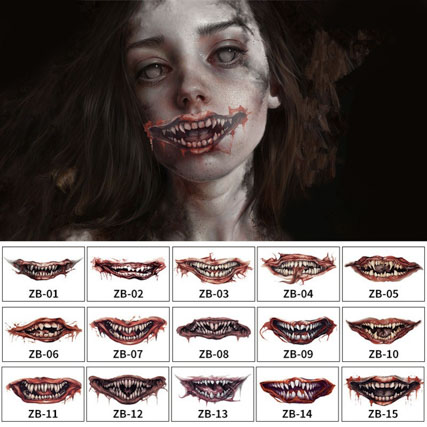 ハロウィン タトゥーステッカー パーティー 
マスカレード ハロウィン 用品　 9.7*22