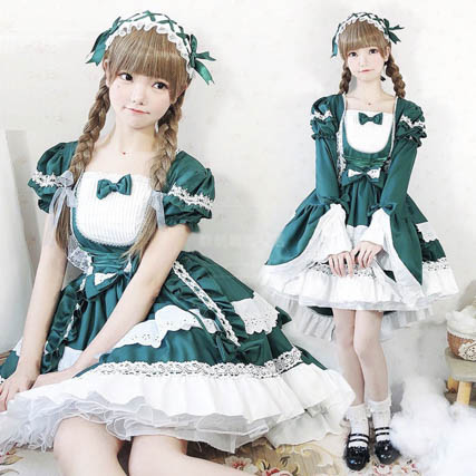 ゴスロリ 編上げ メイド風