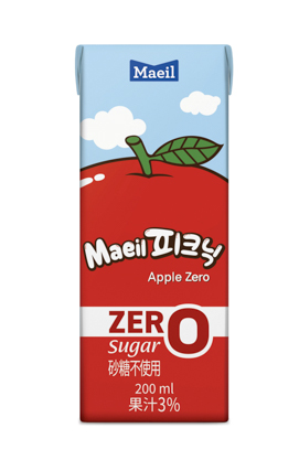 韓国 ジュース マエイルピクニック リンゴ味 ゼロシュガー 200ml 紙パック