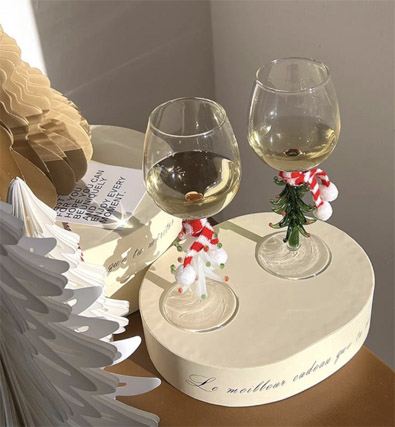 当店在庫あり シャンパンカップ クリスマスプレゼント  クリスマスツリー ワイングラス 透明 グラス  