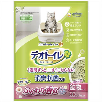 デオトイレふんわり香る消臭・抗菌サンドホワイトフローラルの香り３．８Ｌ 
【 ペット用品 】
