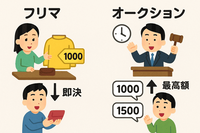 フリマとオークションの違い