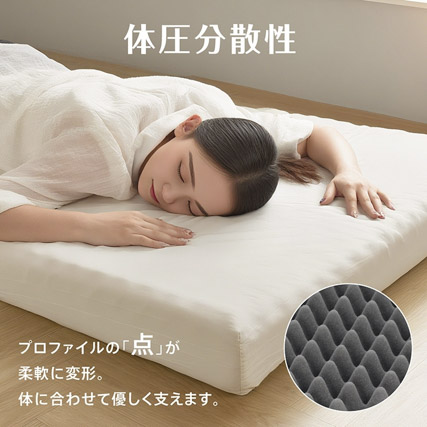 体圧分散設計 洗えるカバー付 10cm厚マットレス