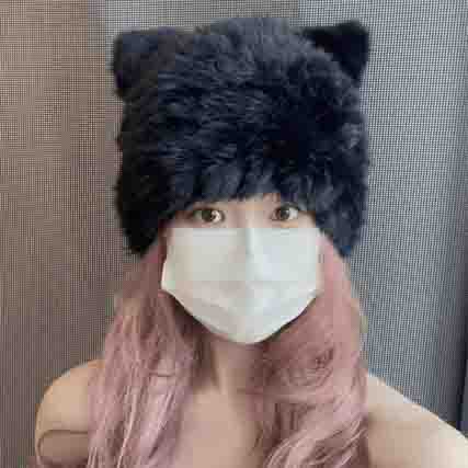 ニット帽子　猫耳　レディース　韓国ファッション　デザイン　秋冬　ファー  