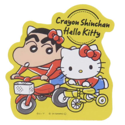 クレヨンしんちゃんxサンリオ キャラクターステッカー 三輪車