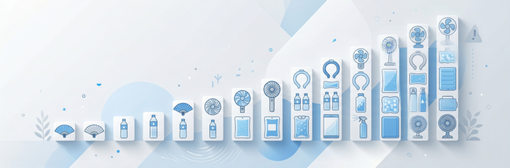 alt="夏の熱中症対策グッズ仕入れにおける価格上昇・在庫薄リスクと対策"